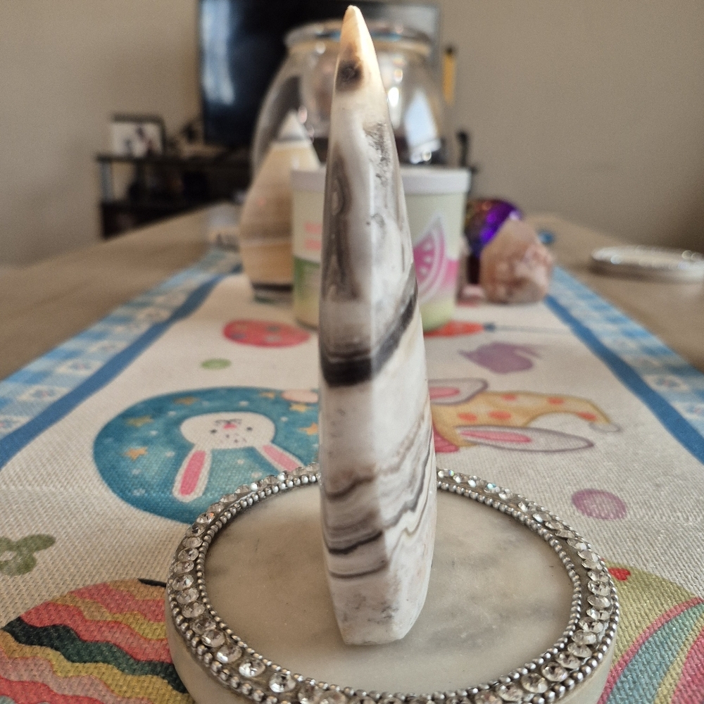 Natural Zebra Calcite Crystal Point Stand-up Freeform #3 - Picture 5 of 8